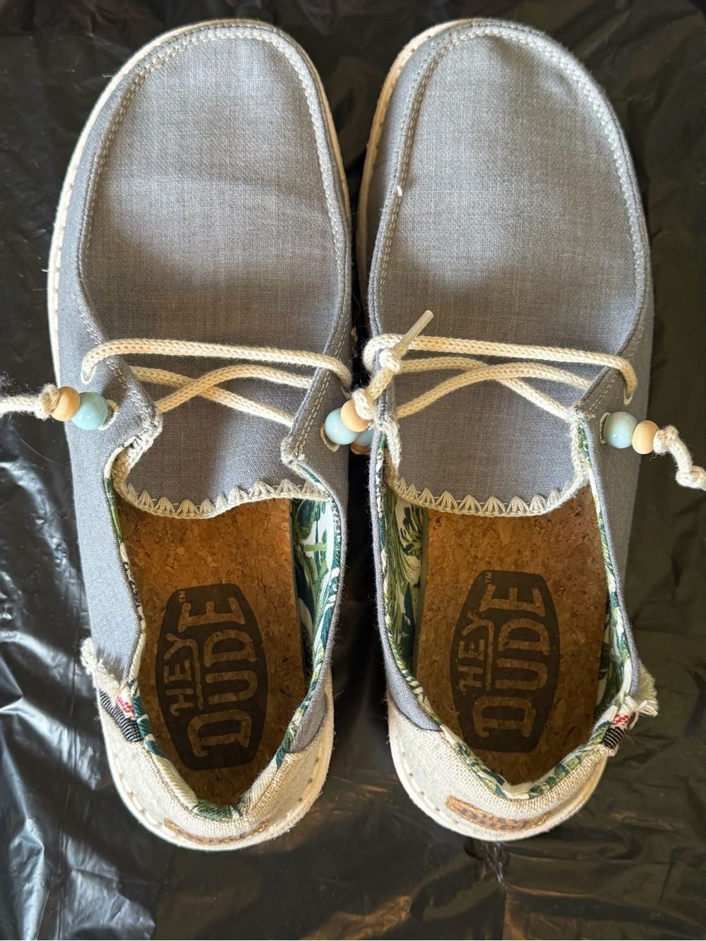Casual Gray Women's Slip-On Flats with Bead Detail